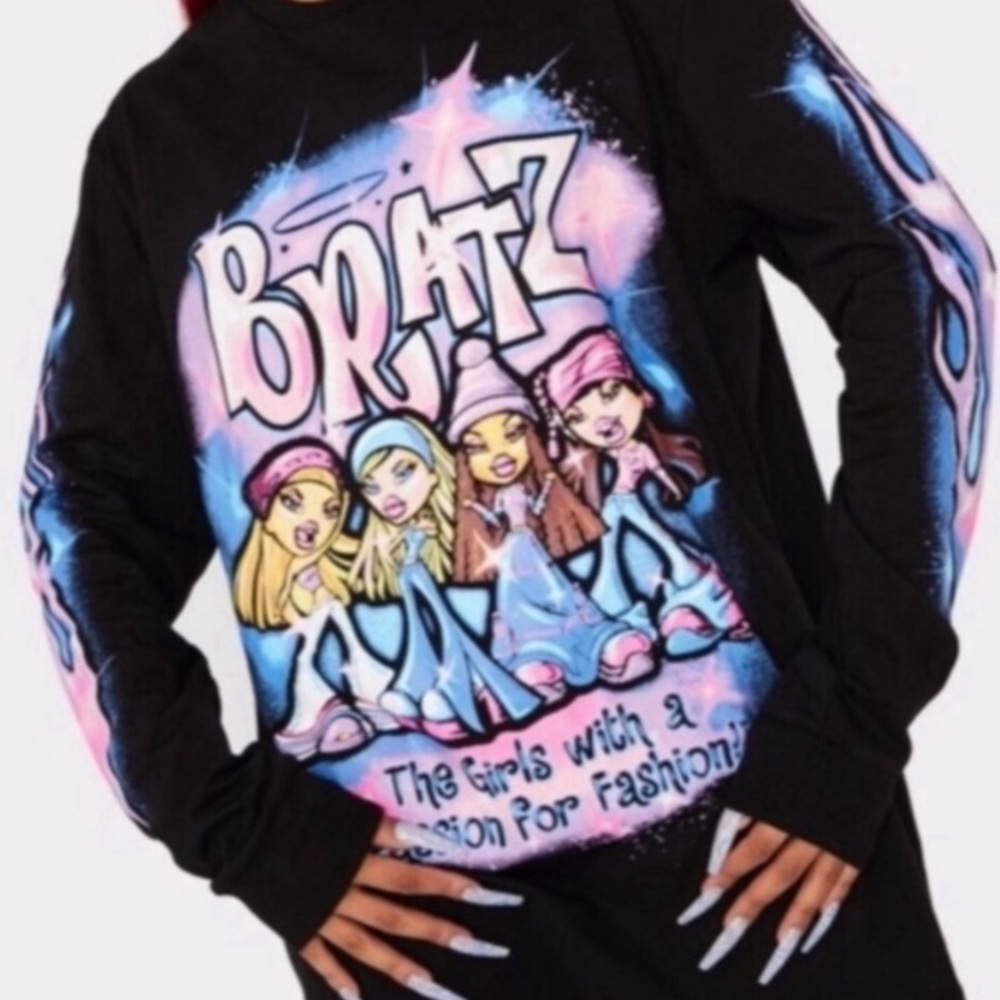 SALE rare bratz x dolls kill graffiti graphic t-shirt